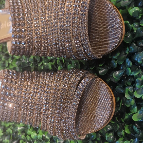 Gold JohnFashion Rhinestone Evening Slide - Picture 6 of 9